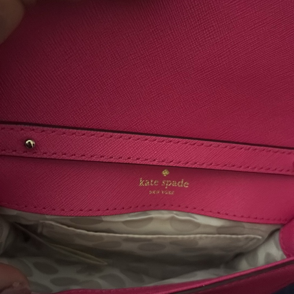 Kate Spade leather hot/medium pink crossbody chain purse - Picture 4 of 4